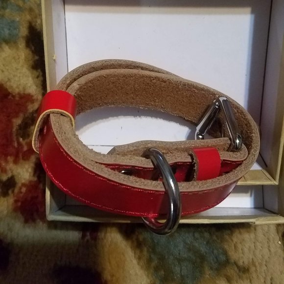 New Trevano Genuine Leather Dog Collar with Alloy Buckle - Picture 2 of 5